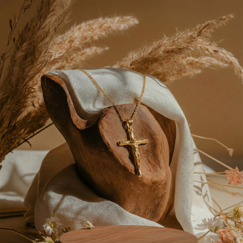 Crucifix Necklace — worn