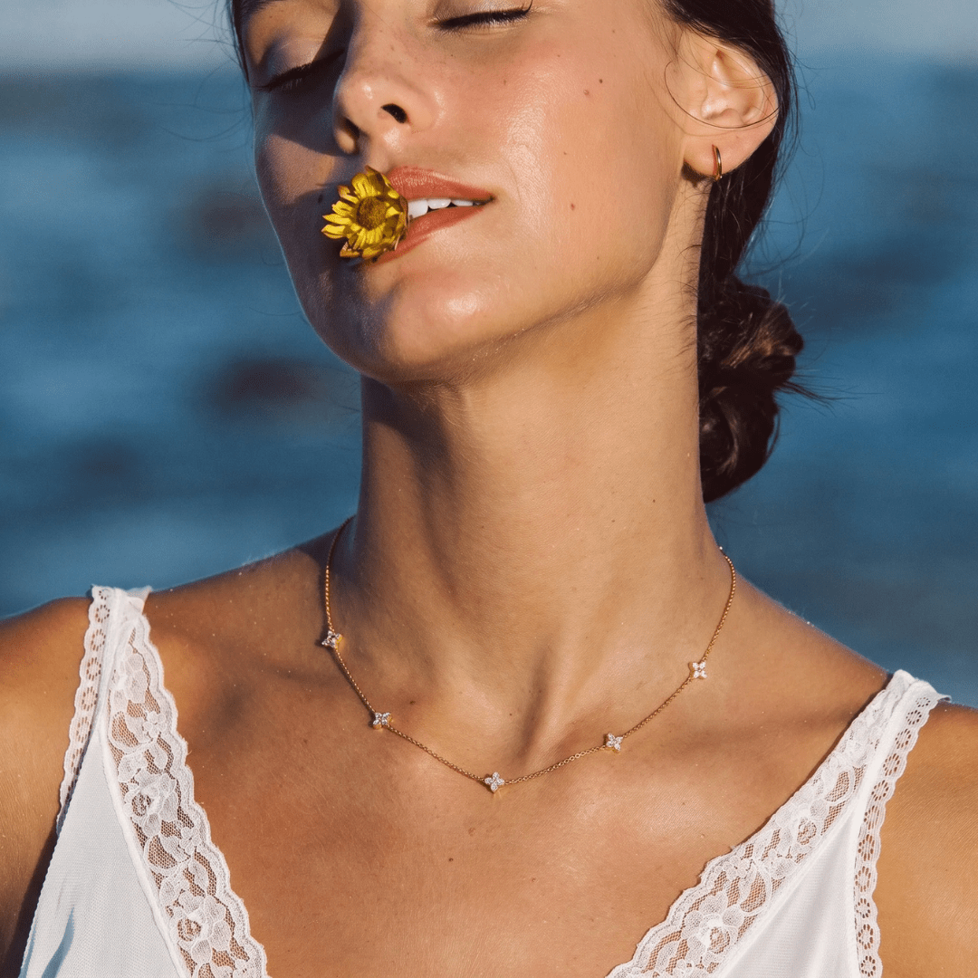 Flower Station Necklace — worn