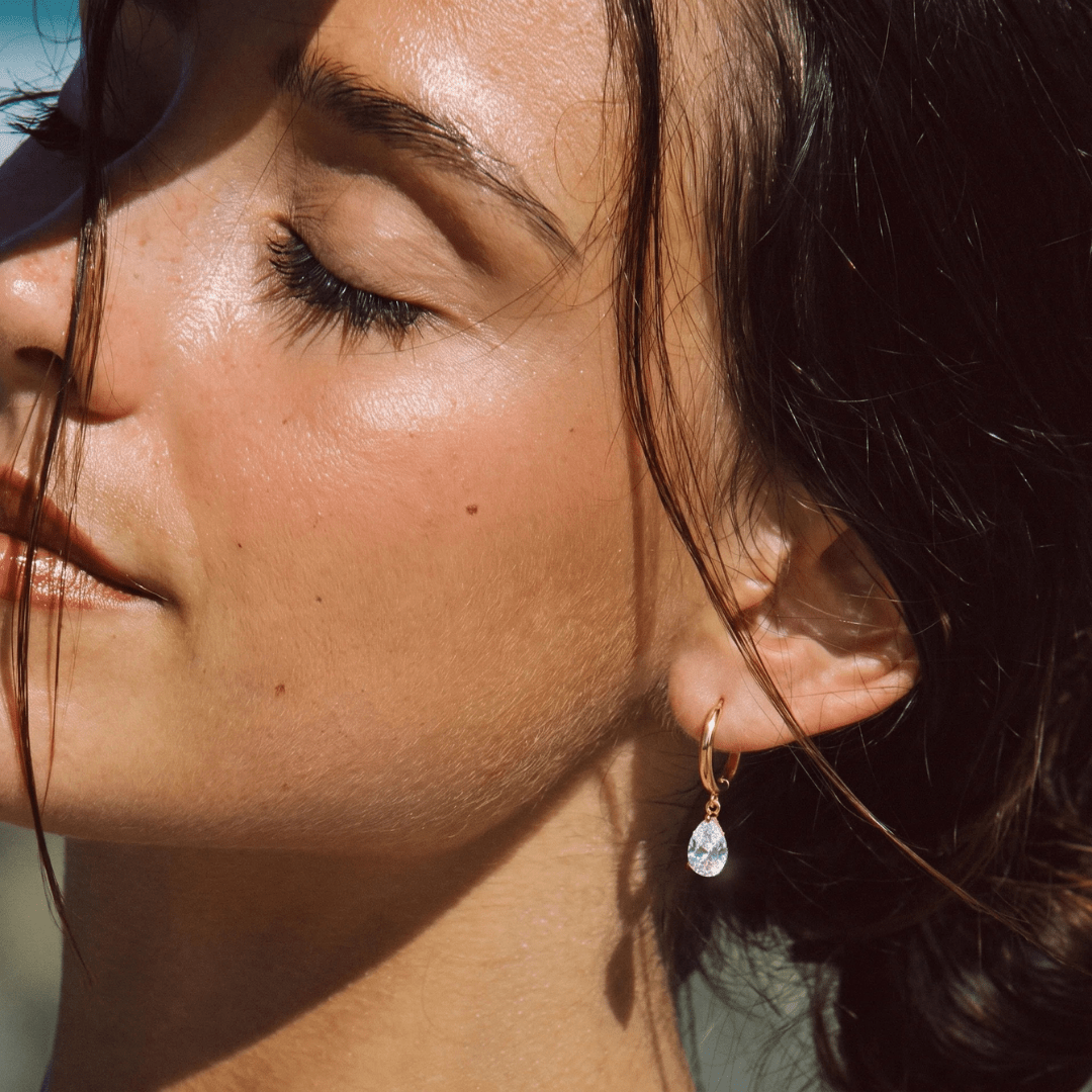 Teardrop Hoops — worn
