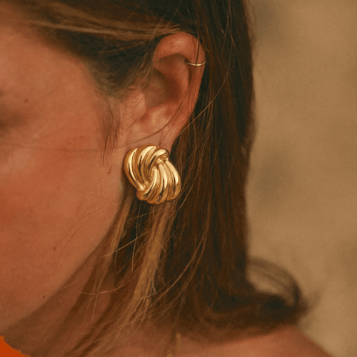 Swirl Studs — worn
