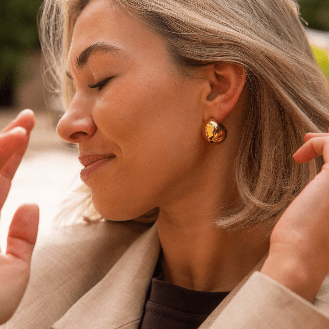 Mia Dome Earrings — worn