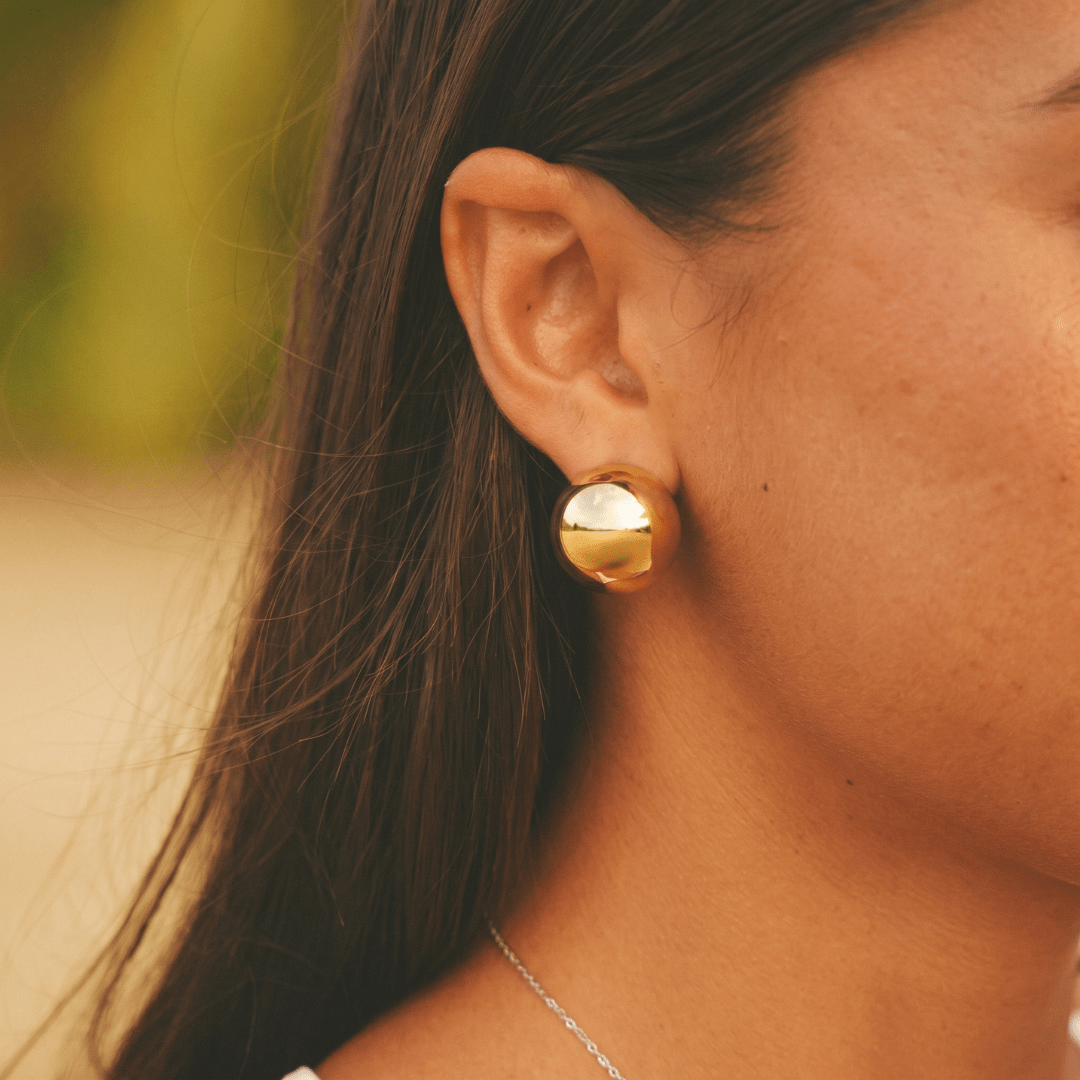 Mia Dome Earrings — worn