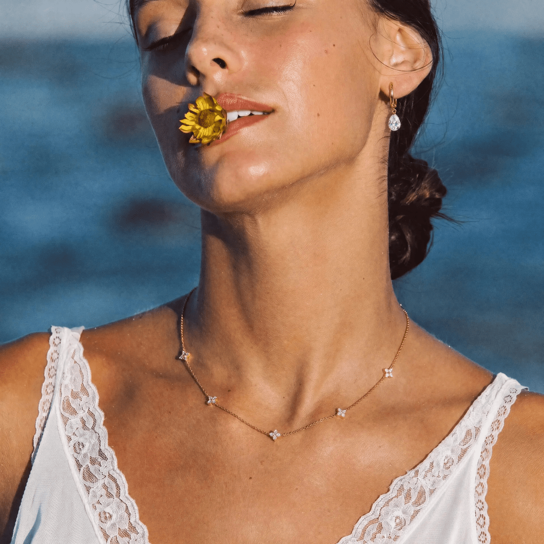 Teardrop Hoops — worn