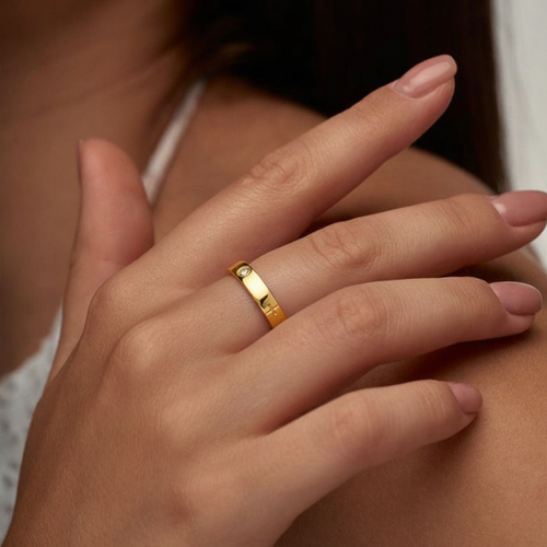 Cross Band Ring — worn