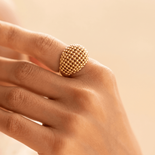 Mesh Dome Ring — worn