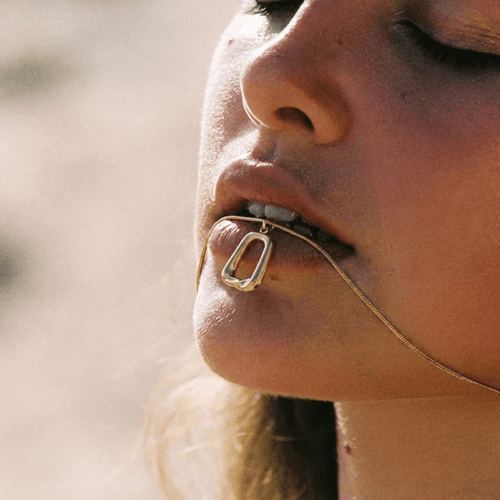 Trapeze Necklace — worn