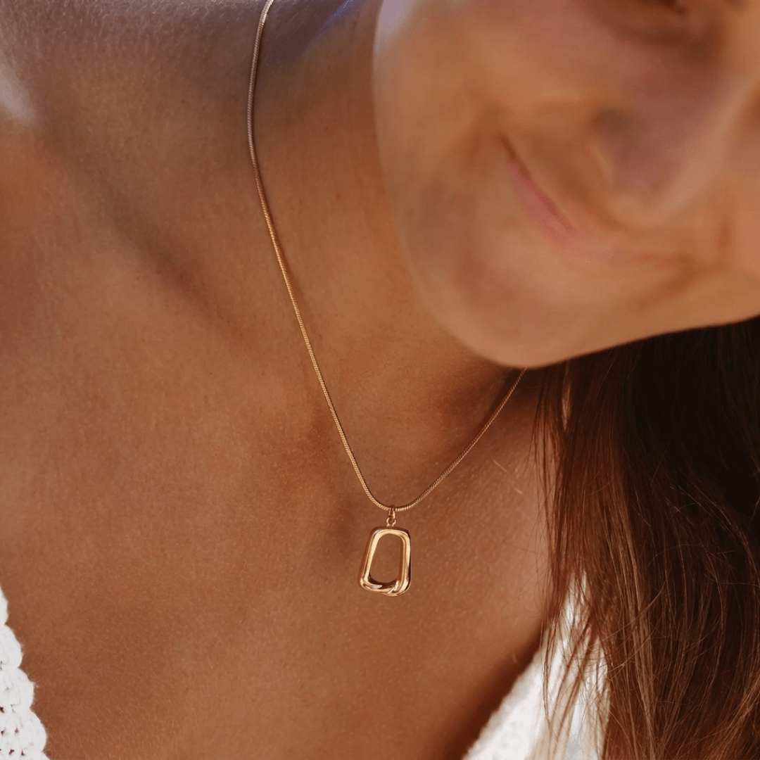 Trapeze Necklace — worn