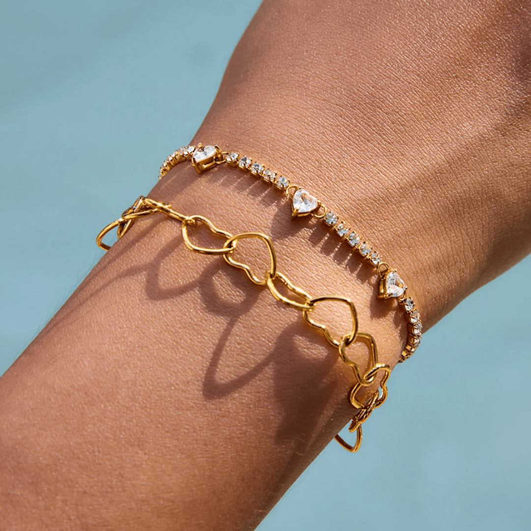 Open Hearts Bracelet — worn