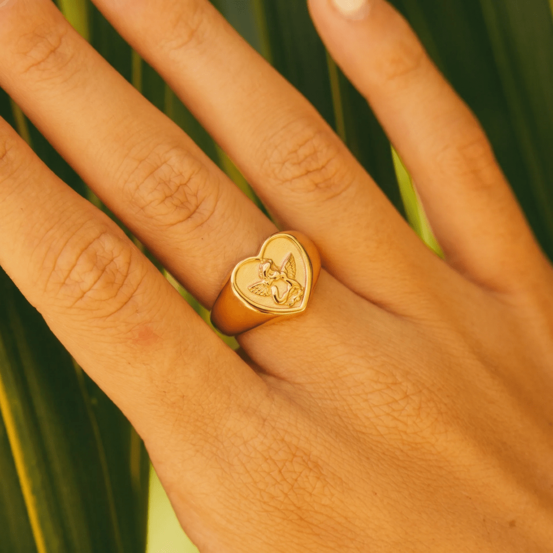 Cherub Signet Ring — worn