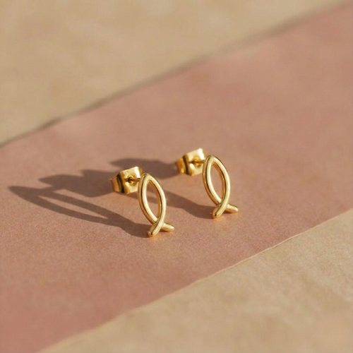 Ichthys Fish Studs — worn