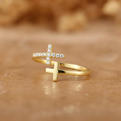 Wrapped Cross Ring — worn
