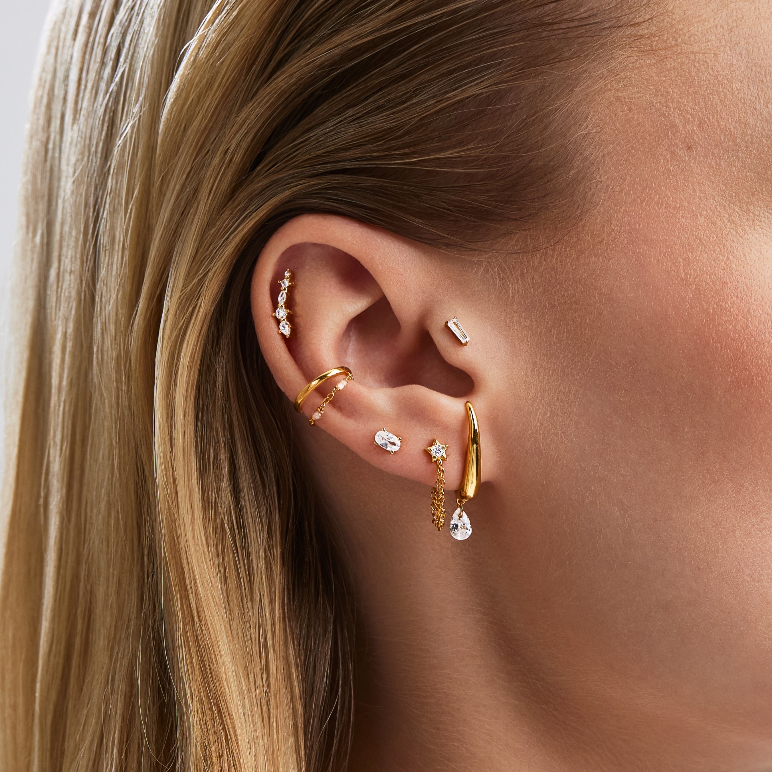 Comet Chain Earrings — worn