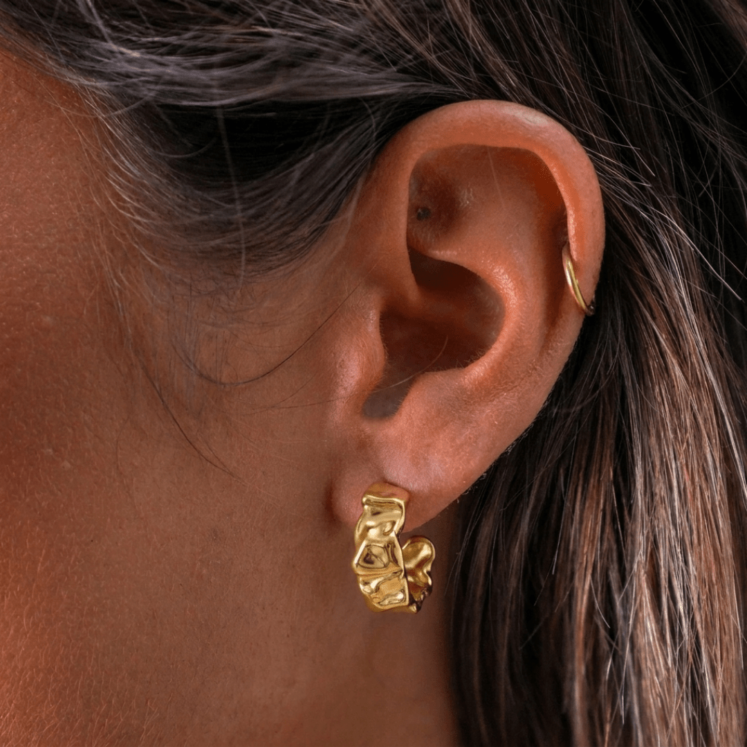 Crinkle Hoops — worn