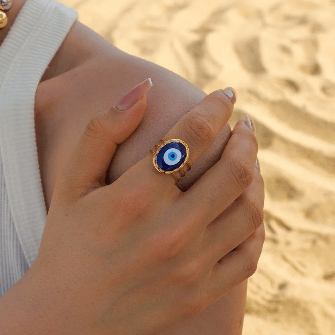 Evil Eye Ring — worn