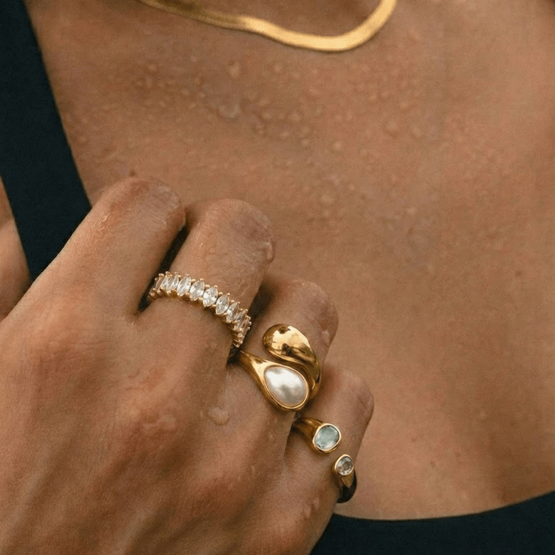 Drop and Pearl Ring