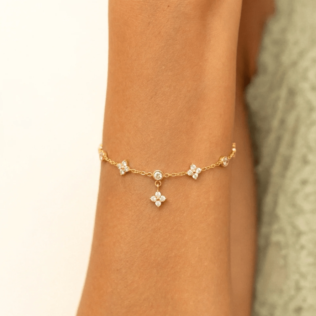 Flower Drop Bracelet — worn