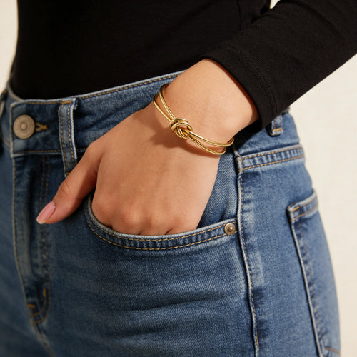 Double Knot Bangle — worn