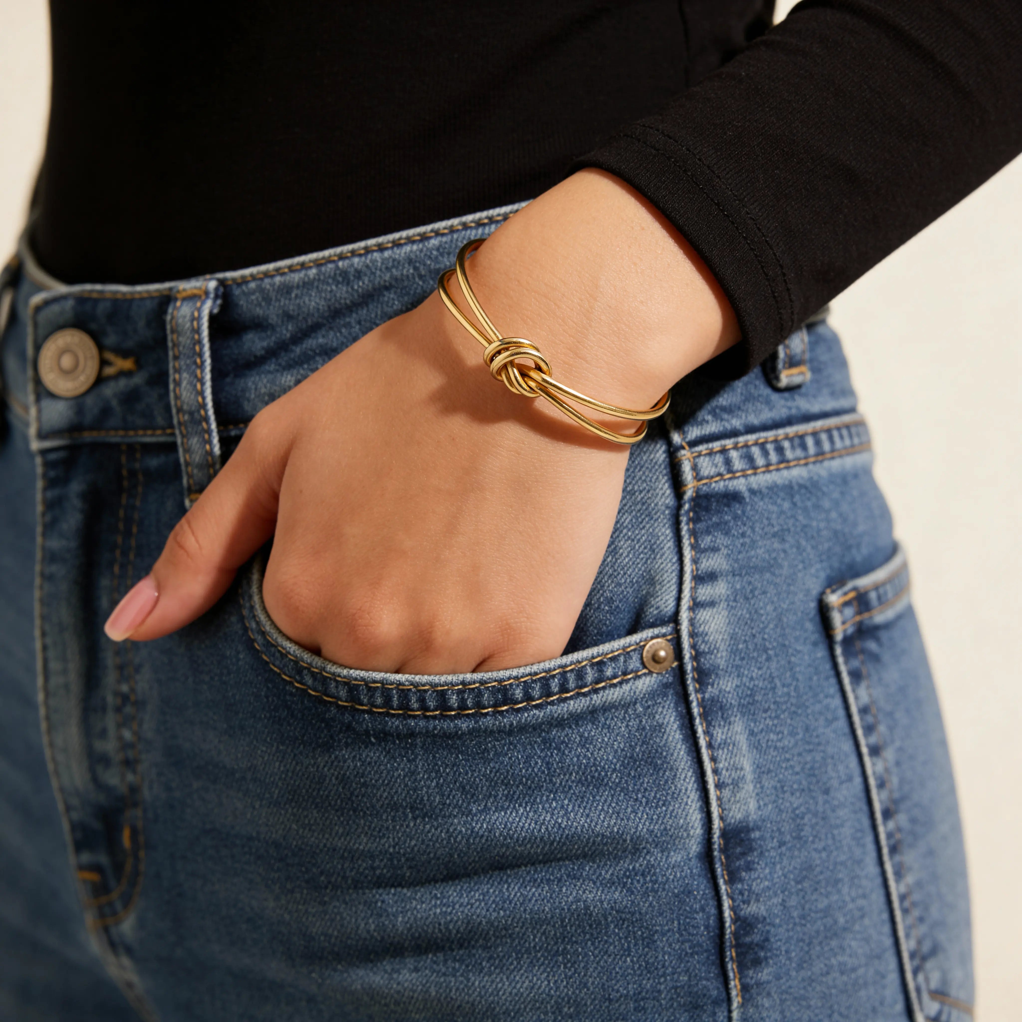 Double Knot Bangle — worn