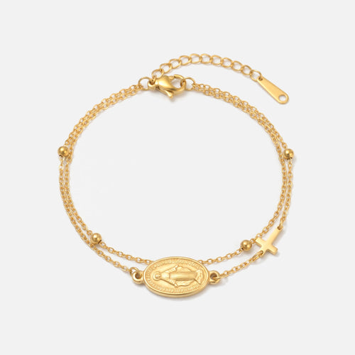 Blessed Medal Cross Bracelet — studio shot