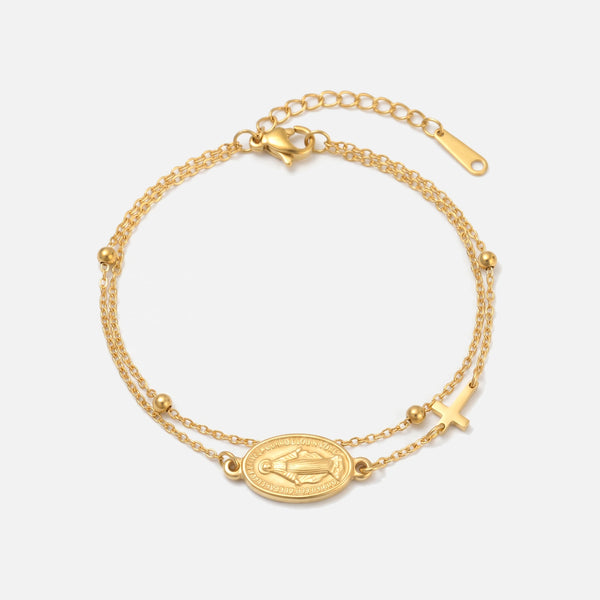 Blessed Medal Cross Bracelet — studio shot