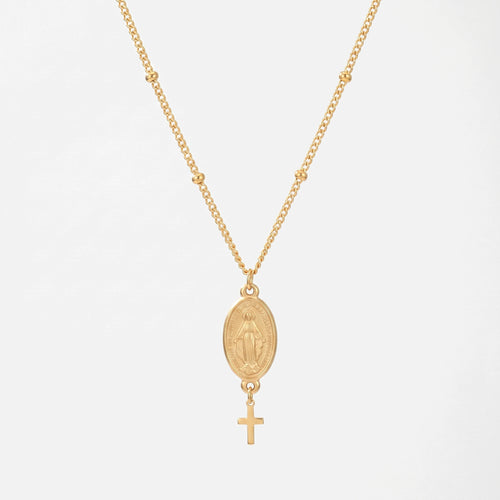 Blessed Medal Cross Necklace — studio shot