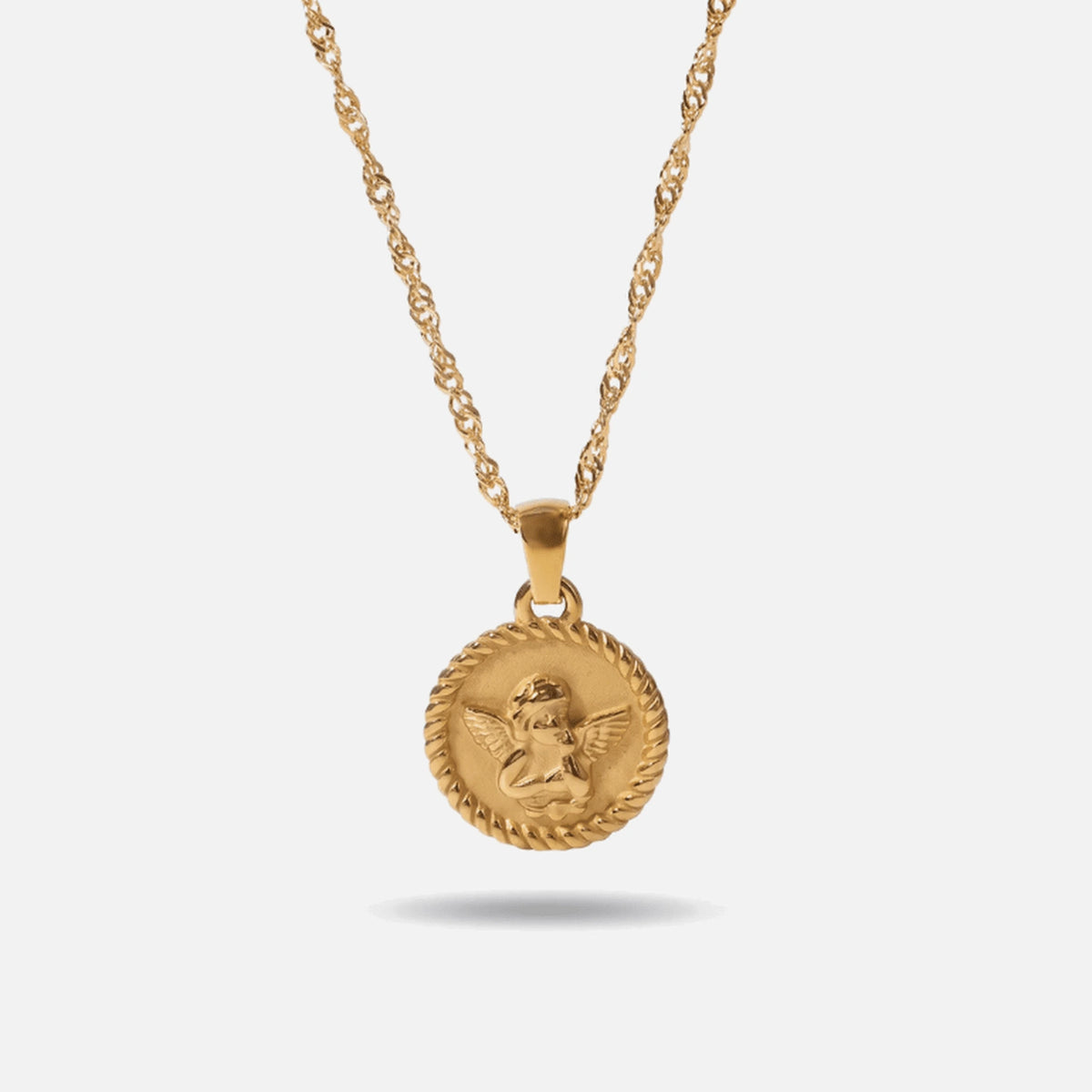 Cherub Medal Necklace — studio shot