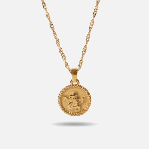 Cherub Medal Necklace — studio shot