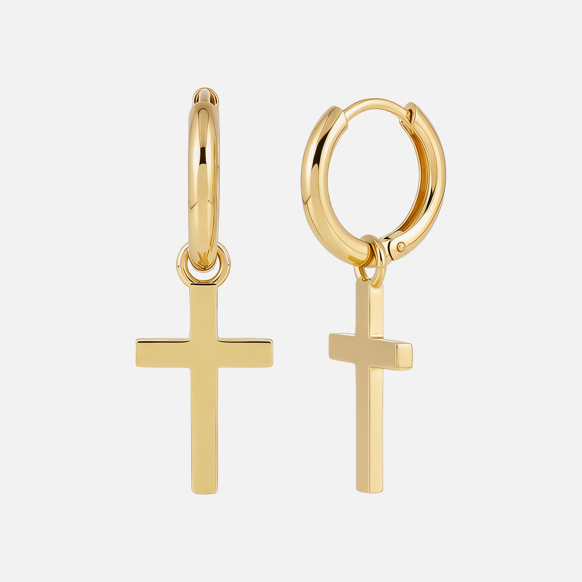 Classic Cross Hoops — studio shot