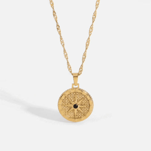 Compass Medal Necklace — studio shot
