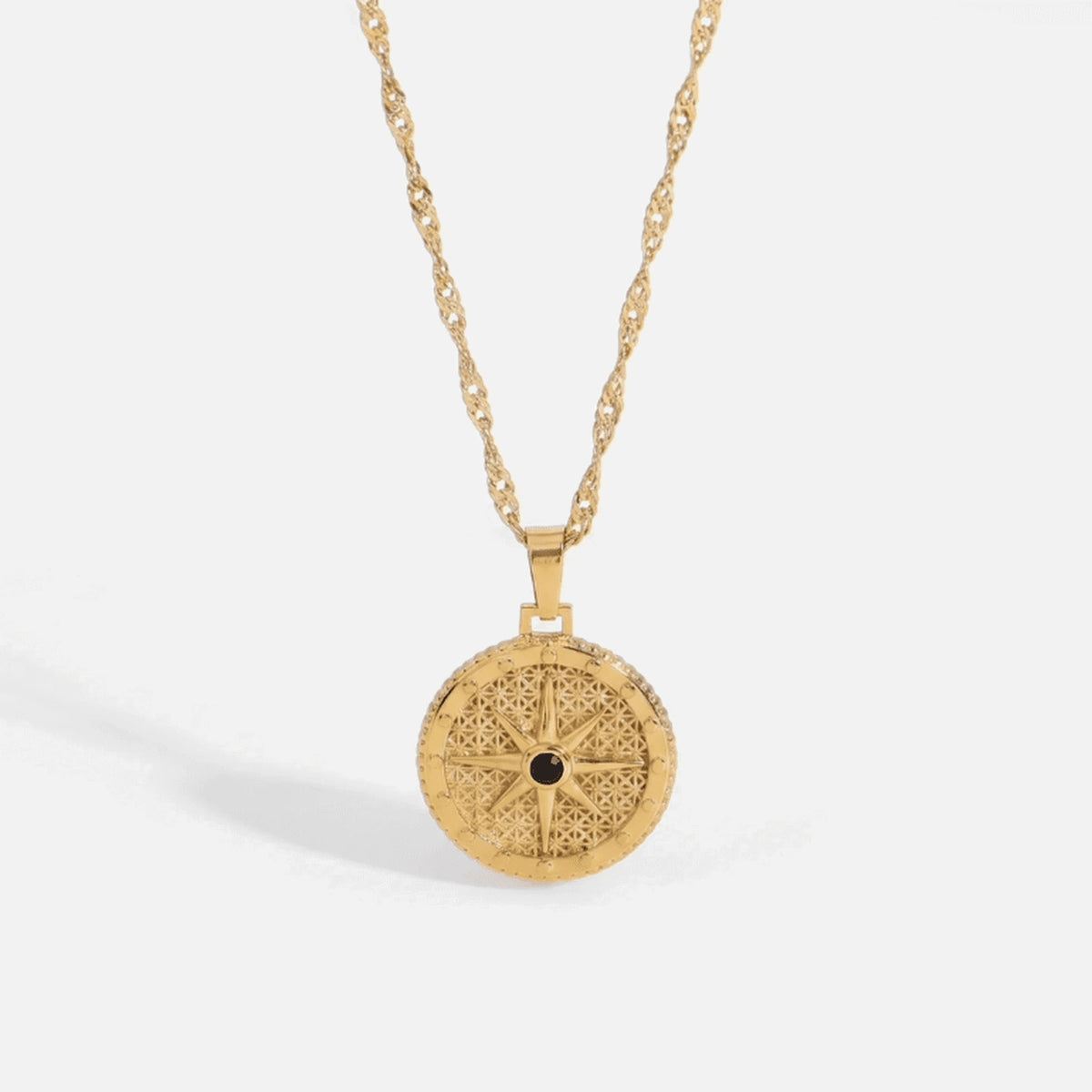 Compass Medal Necklace — studio shot