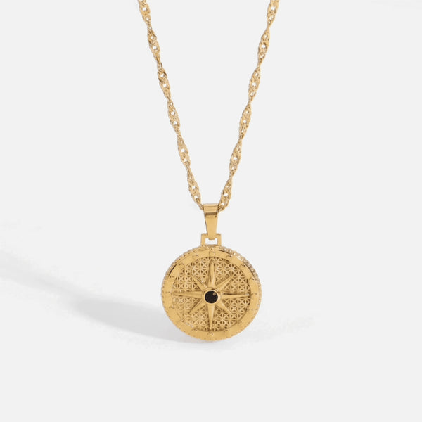 Compass Medal Necklace — studio shot
