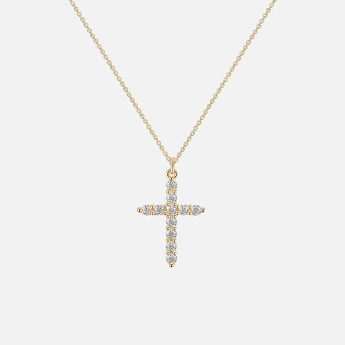 Crystal Cross Necklace — studio shot