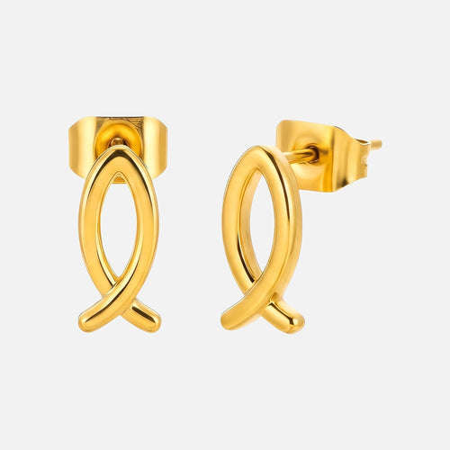 Ichthys Fish Studs — studio shot