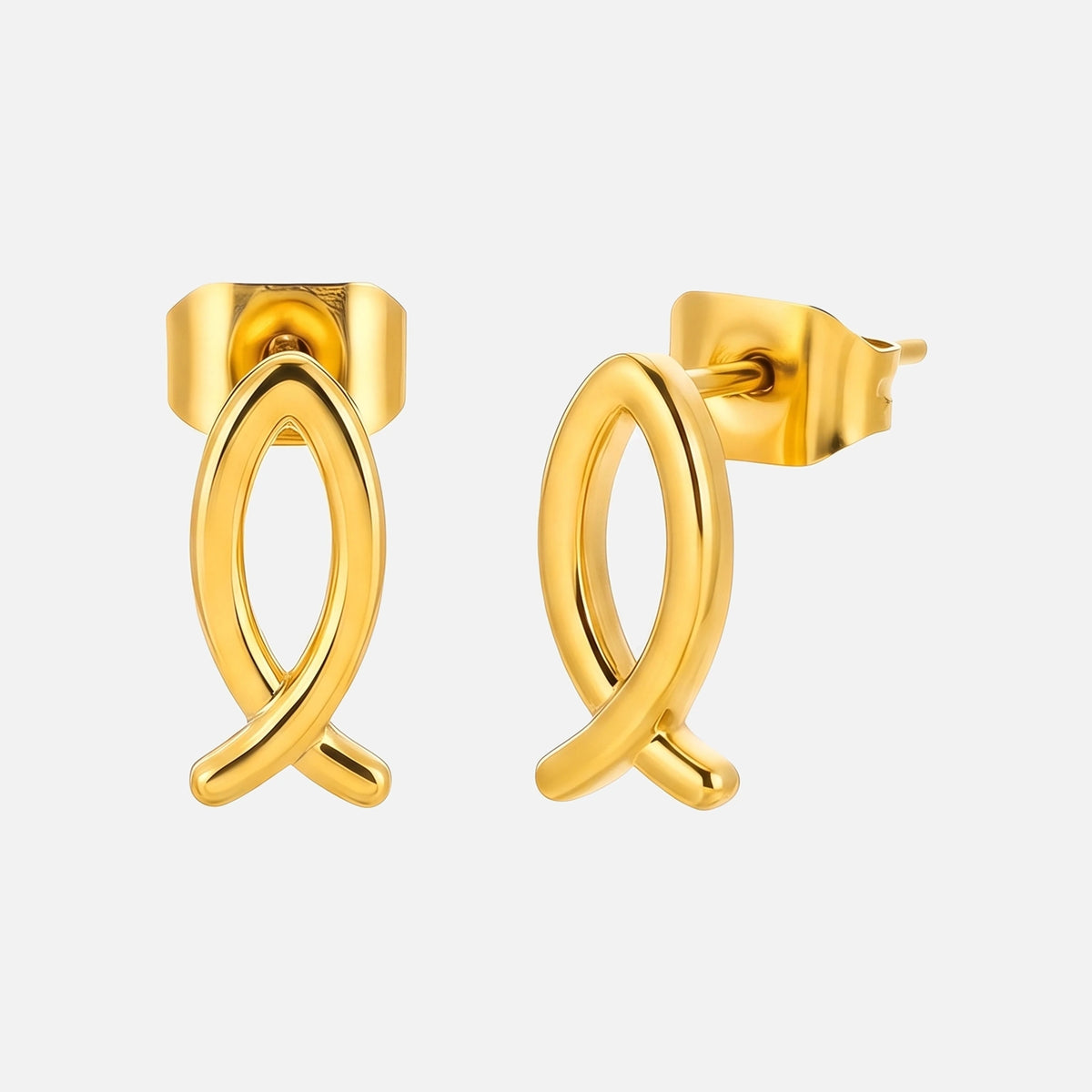 Ichthys Fish Studs — studio shot