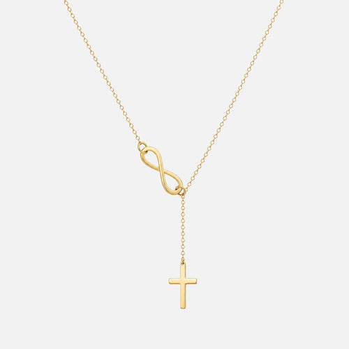 Infinity Cross Necklace — studio shot