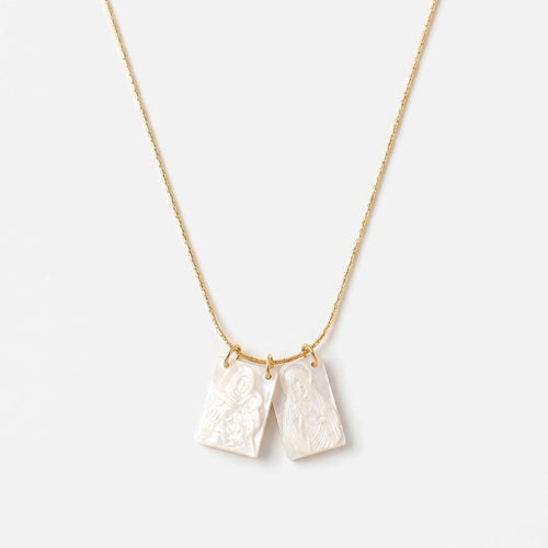 Jesus and Mary Scapular Necklace — studio shot
