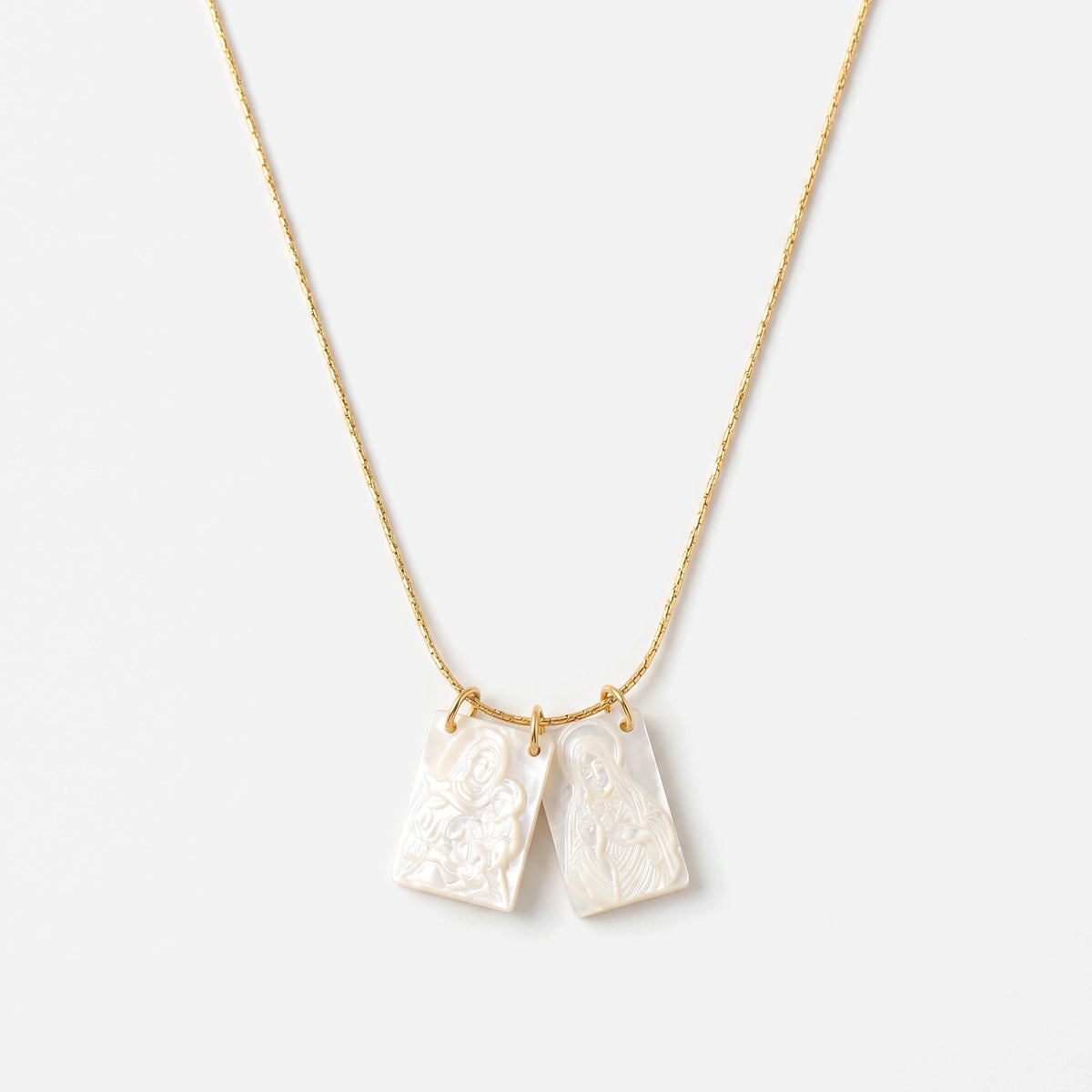 Jesus and Mary Scapular Necklace — studio shot