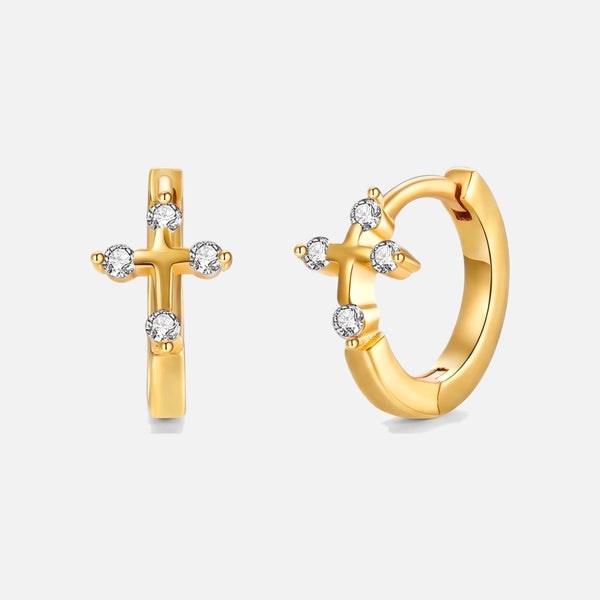 Mini Cross Hoops — studio shot