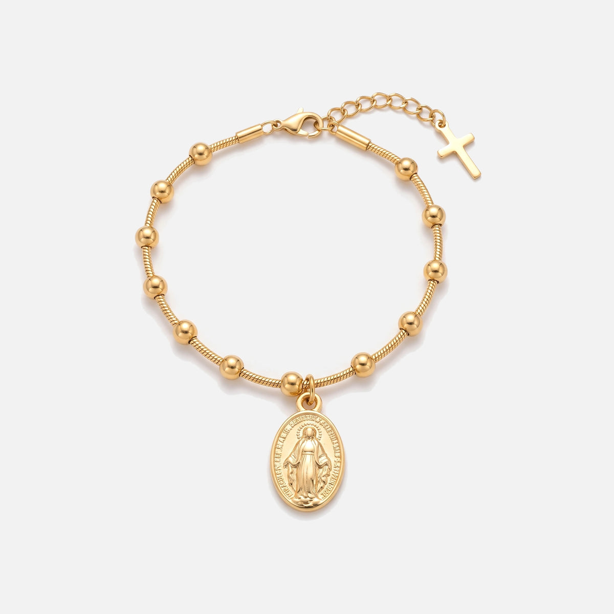 Miraculous Medal Beaded Bracelet — studio shot