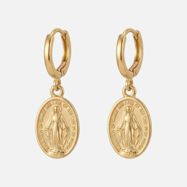 Miraculous Medal Huggies — studio shot