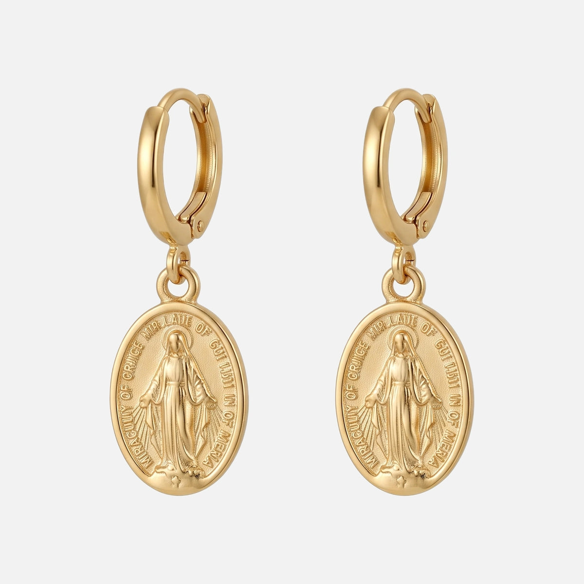 Miraculous Medal Huggies — studio shot