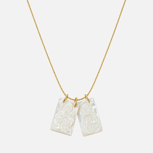 Mother of Pearl Scapular Necklace — studio shot