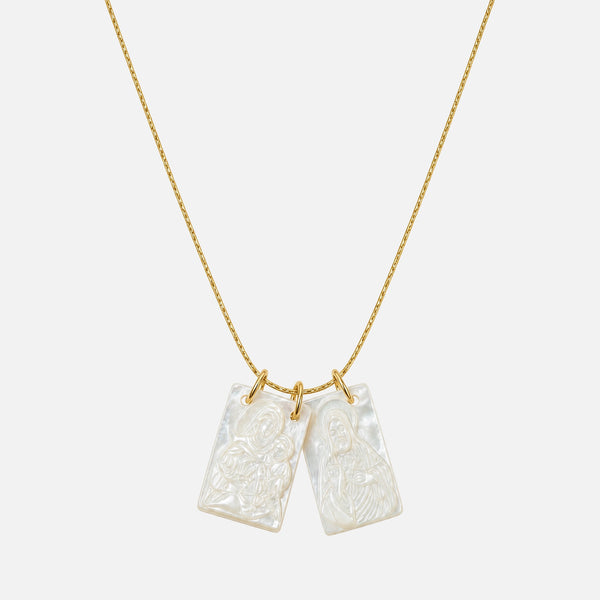 Mother of Pearl Scapular Necklace — studio shot