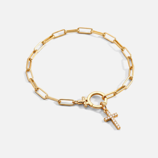 Pavé Cross Bracelet — studio shot