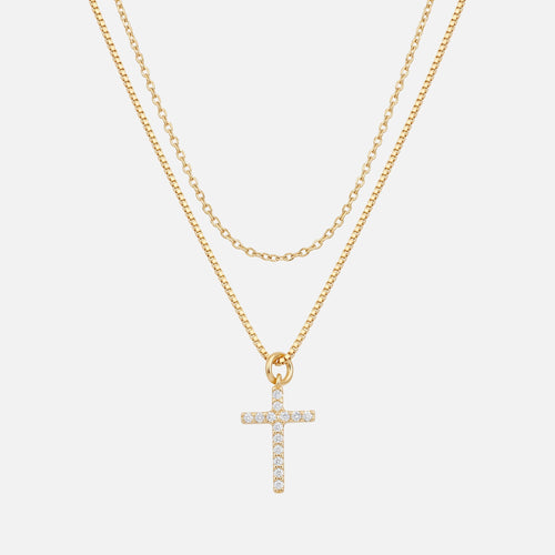 Pavé Cross Layering Set — studio shot