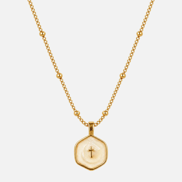 Sacred Flame Cross Necklace — studio shot