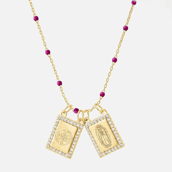 Saint Benedict and Guadalupe Scapular — studio shot