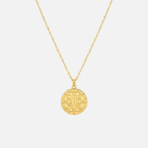 Saint Benedict Coin Necklace — studio shot