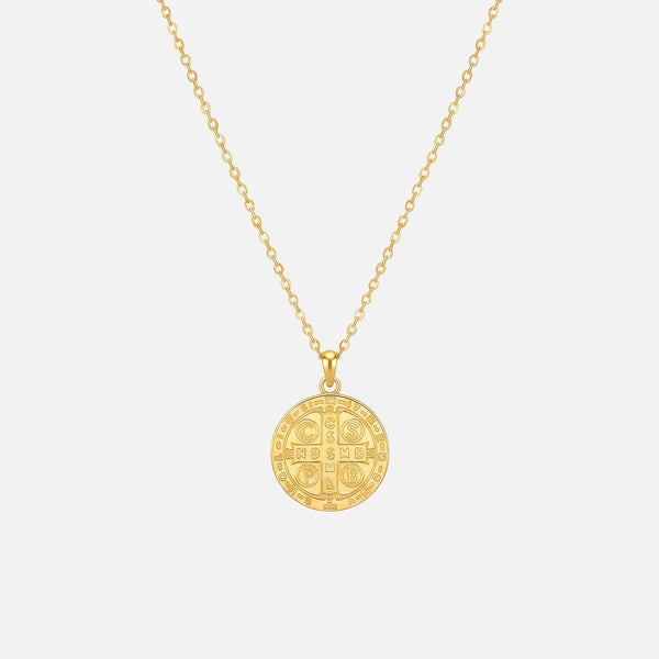 Saint Benedict Coin Necklace — studio shot