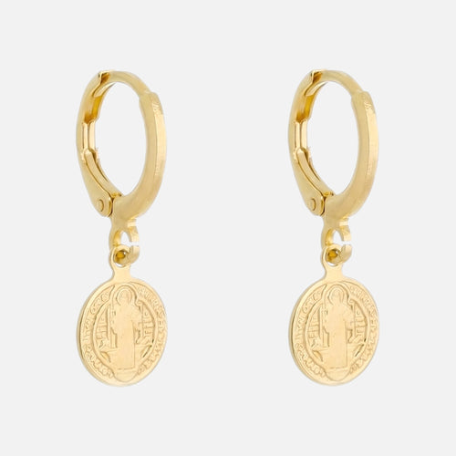 Saint Benedict Medal Huggies — studio shot